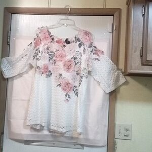 Brittany Black Floral Lace Blouse